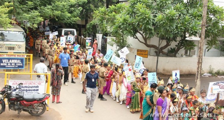 Rally on conversation of water by ‘999 little cherubic Krishnas’ from Velammal School Stills